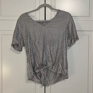 Madewell blue and white striped top